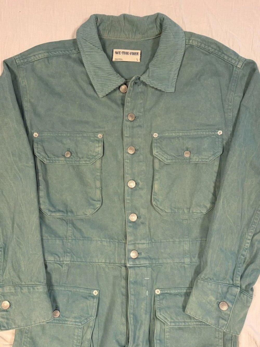 Free People We The Free Geronimo Cascada Green Jumpsuit Coveralls Size S